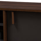 Baxton Studio Samuel Mid-Century Modern Brown and Dark Grey Finished TV Stand