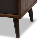 Baxton Studio Samuel Mid-Century Modern Brown and Dark Grey Finished TV Stand