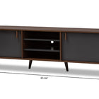 Baxton Studio Samuel Mid-Century Modern Brown and Dark Grey Finished TV Stand
