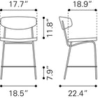 Zuo Charon Counter Stool (Set of 2) Vintage Black