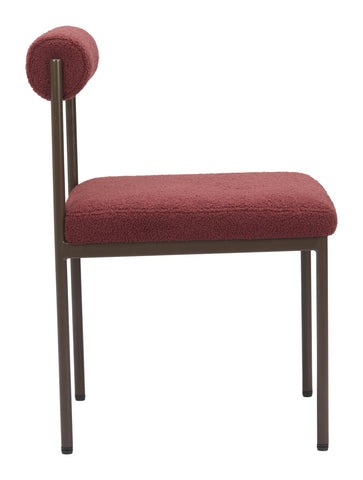 Zuo Livorno Dining Chair Red & Bronze