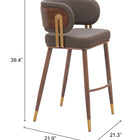 Zuo Brew Barstool Brown & Walnut
