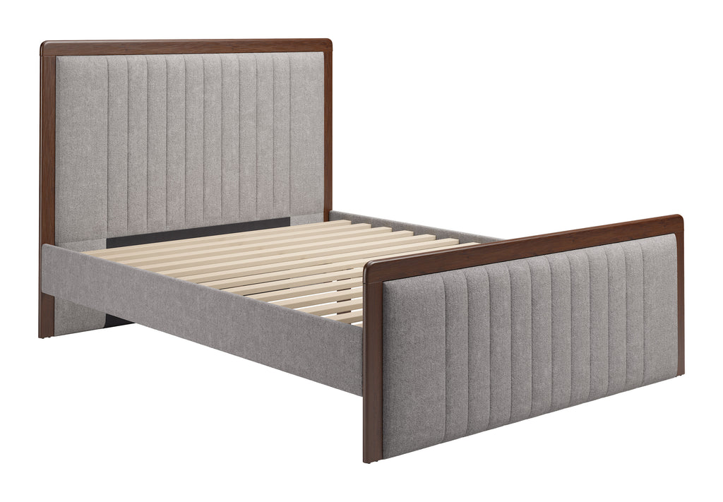 Zuo Somune Queen Bed Gray & Walnut