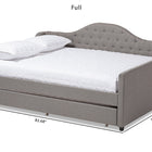 Baxton Studio Eliza Modern and Contemporary Grey Fabric Upholstered Queen Size Daybed with Trundle