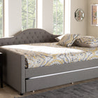 Baxton Studio Eliza Modern and Contemporary Grey Fabric Upholstered Queen Size Daybed with Trundle