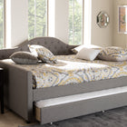 Baxton Studio Eliza Modern and Contemporary Grey Fabric Upholstered Queen Size Daybed with Trundle
