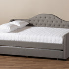 Baxton Studio Eliza Modern and Contemporary Grey Fabric Upholstered Queen Size Daybed with Trundle