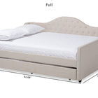Baxton Studio Eliza Modern and Contemporary Light Beige Fabric Upholstered Queen Size Daybed with Trundle