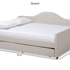 Baxton Studio Eliza Modern and Contemporary Light Beige Fabric Upholstered Queen Size Daybed with Trundle