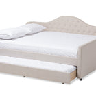 Baxton Studio Eliza Modern and Contemporary Light Beige Fabric Upholstered Queen Size Daybed with Trundle
