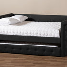 Baxton Studio Alena Modern and Contemporary Dark Grey Fabric Upholstered Full Size Daybed with Trundle