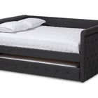 Baxton Studio Alena Modern and Contemporary Dark Grey Fabric Upholstered Full Size Daybed with Trundle