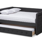 Baxton Studio Alena Modern and Contemporary Dark Grey Fabric Upholstered Full Size Daybed with Trundle