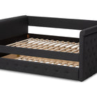 Baxton Studio Alena Modern and Contemporary Dark Grey Fabric Upholstered Full Size Daybed with Trundle