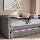 Baxton Studio Alena Modern and Contemporary Grey Fabric Upholstered Full Size Daybed with Trundle