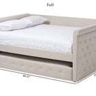 Baxton Studio Alena Modern and Contemporary Light Beige Fabric Upholstered Queen Size Daybed with Trundle
