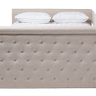 Baxton Studio Alena Modern and Contemporary Light Beige Fabric Upholstered Queen Size Daybed with Trundle