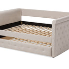Baxton Studio Alena Modern and Contemporary Light Beige Fabric Upholstered Queen Size Daybed with Trundle