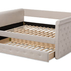 Baxton Studio Alena Modern and Contemporary Light Beige Fabric Upholstered Queen Size Daybed with Trundle