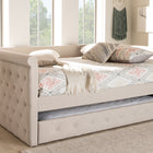 Baxton Studio Alena Modern and Contemporary Light Beige Fabric Upholstered Queen Size Daybed with Trundle