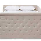 Baxton Studio Amaya Modern and Contemporary Light Beige Fabric Upholstered Queen Size Daybed