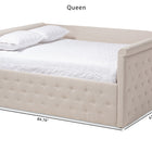 Baxton Studio Amaya Modern and Contemporary Light Beige Fabric Upholstered Queen Size Daybed