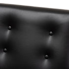 Baxton Studio Perris Mid-Century Modern Black Faux Leather Upholstered Walnut Wood Lounge Chair