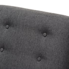 Baxton Studio Perris Mid-Century Modern Dark Grey Fabric Upholstered Walnut Wood Lounge Chair