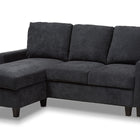 Baxton Studio Greyson Modern And Contemporary Dark Grey Fabric Upholstered Reversible Sectional Sofa