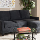 Baxton Studio Greyson Modern And Contemporary Dark Grey Fabric Upholstered Reversible Sectional Sofa