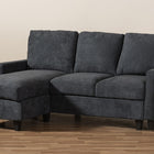 Baxton Studio Greyson Modern And Contemporary Dark Grey Fabric Upholstered Reversible Sectional Sofa