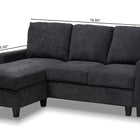 Baxton Studio Greyson Modern And Contemporary Dark Grey Fabric Upholstered Reversible Sectional Sofa