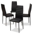 Baxton Studio Armand Modern and Contemporary Black Faux Leather Upholstered Dining Chair (Set of 4)