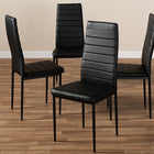 Baxton Studio Armand Modern and Contemporary Black Faux Leather Upholstered Dining Chair (Set of 4)