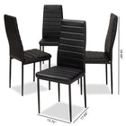 Baxton Studio Armand Modern and Contemporary Black Faux Leather Upholstered Dining Chair (Set of 4)