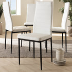 Baxton Studio Armand Modern and Contemporary White Faux Leather Upholstered Dining Chair (Set of 4)