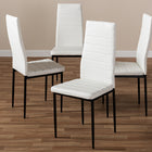 Baxton Studio Armand Modern and Contemporary White Faux Leather Upholstered Dining Chair (Set of 4)