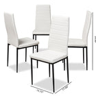 Baxton Studio Armand Modern and Contemporary White Faux Leather Upholstered Dining Chair (Set of 4)
