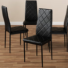 Baxton Studio Blaise Modern and Contemporary Black Faux Leather Upholstered Dining Chair (Set of 4)