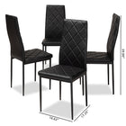 Baxton Studio Blaise Modern and Contemporary Black Faux Leather Upholstered Dining Chair (Set of 4)