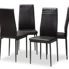 Baxton Studio Matiese Modern and Contemporary Black Faux Leather Upholstered Dining Chair (Set of 4)
