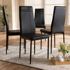 Baxton Studio Matiese Modern and Contemporary Black Faux Leather Upholstered Dining Chair (Set of 4)