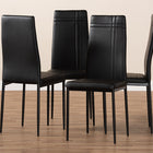 Baxton Studio Matiese Modern and Contemporary Black Faux Leather Upholstered Dining Chair (Set of 4)