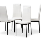 Baxton Studio Matiese Modern and Contemporary White Faux Leather Upholstered Dining Chair (Set of 4)