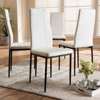 Baxton Studio Matiese Modern and Contemporary White Faux Leather Upholstered Dining Chair (Set of 4)