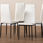 Baxton Studio Matiese Modern and Contemporary White Faux Leather Upholstered Dining Chair (Set of 4)