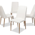 Baxton Studio Chandelle Modern and Contemporary White Faux Leather Upholstered Dining Chair (Set of 4)