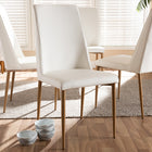 Baxton Studio Chandelle Modern and Contemporary White Faux Leather Upholstered Dining Chair (Set of 4)