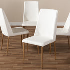 Baxton Studio Chandelle Modern and Contemporary White Faux Leather Upholstered Dining Chair (Set of 4)