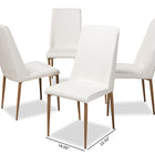 Baxton Studio Chandelle Modern and Contemporary White Faux Leather Upholstered Dining Chair (Set of 4)